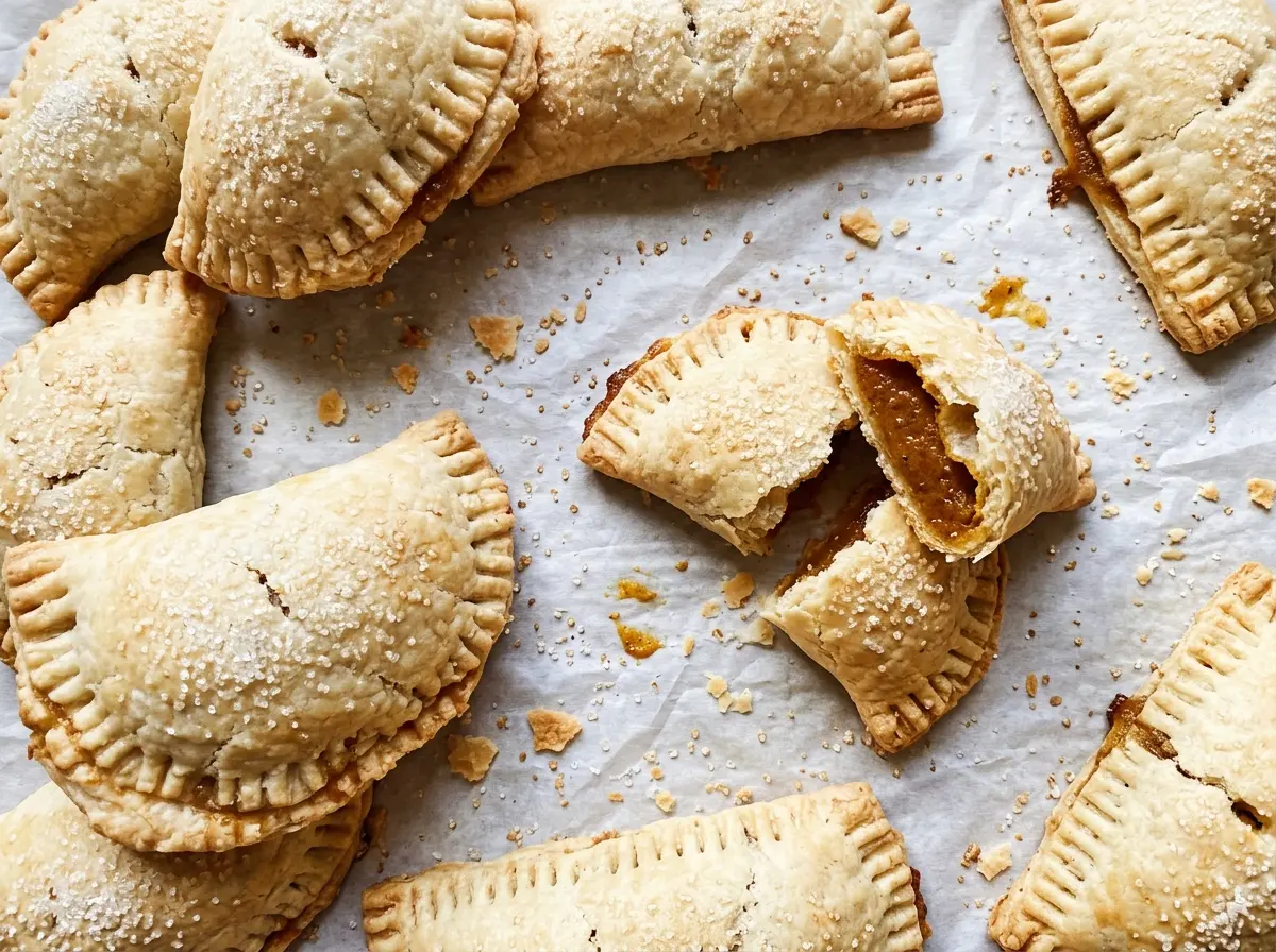 Pumpkin hand pies with flaky golden crust