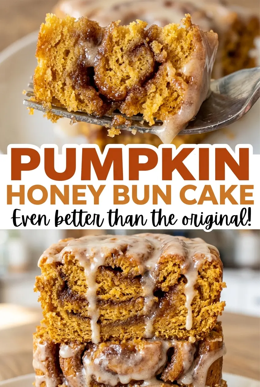 Pumpkin Honey Bun Cake tender pumpkin crumb