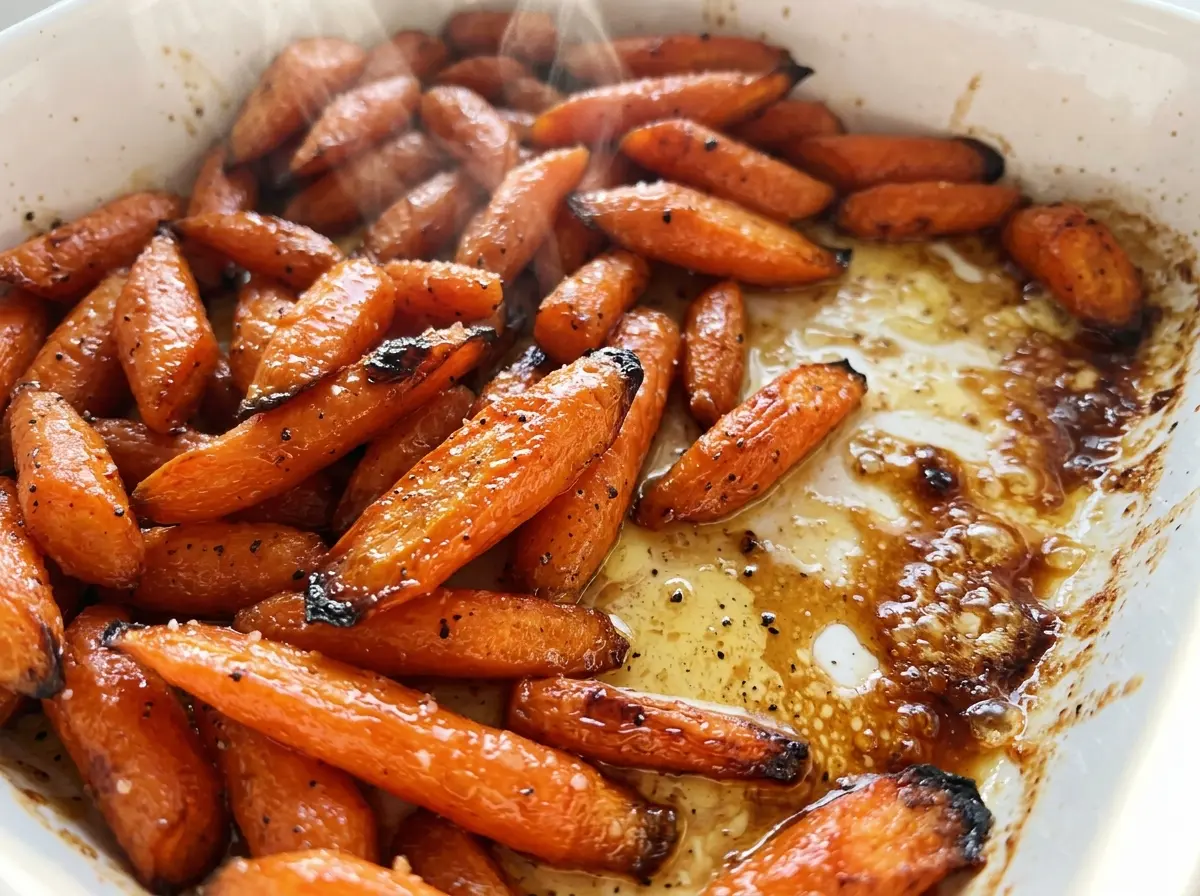 Roasted Brown Sugar Carrots glossy tender browned