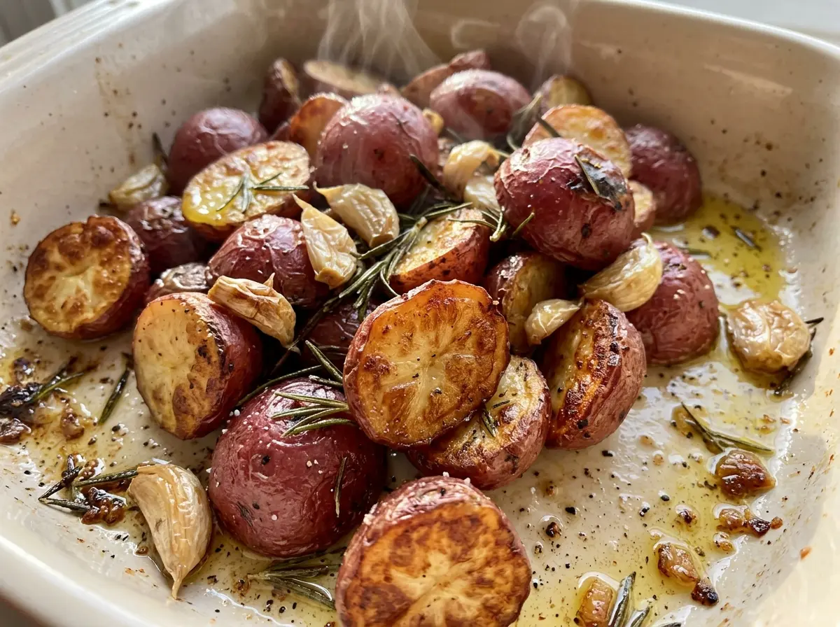 Roasted red potatoes golden browned edges