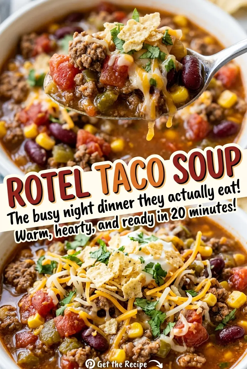 Rotel Taco Soup colorful hearty bowl