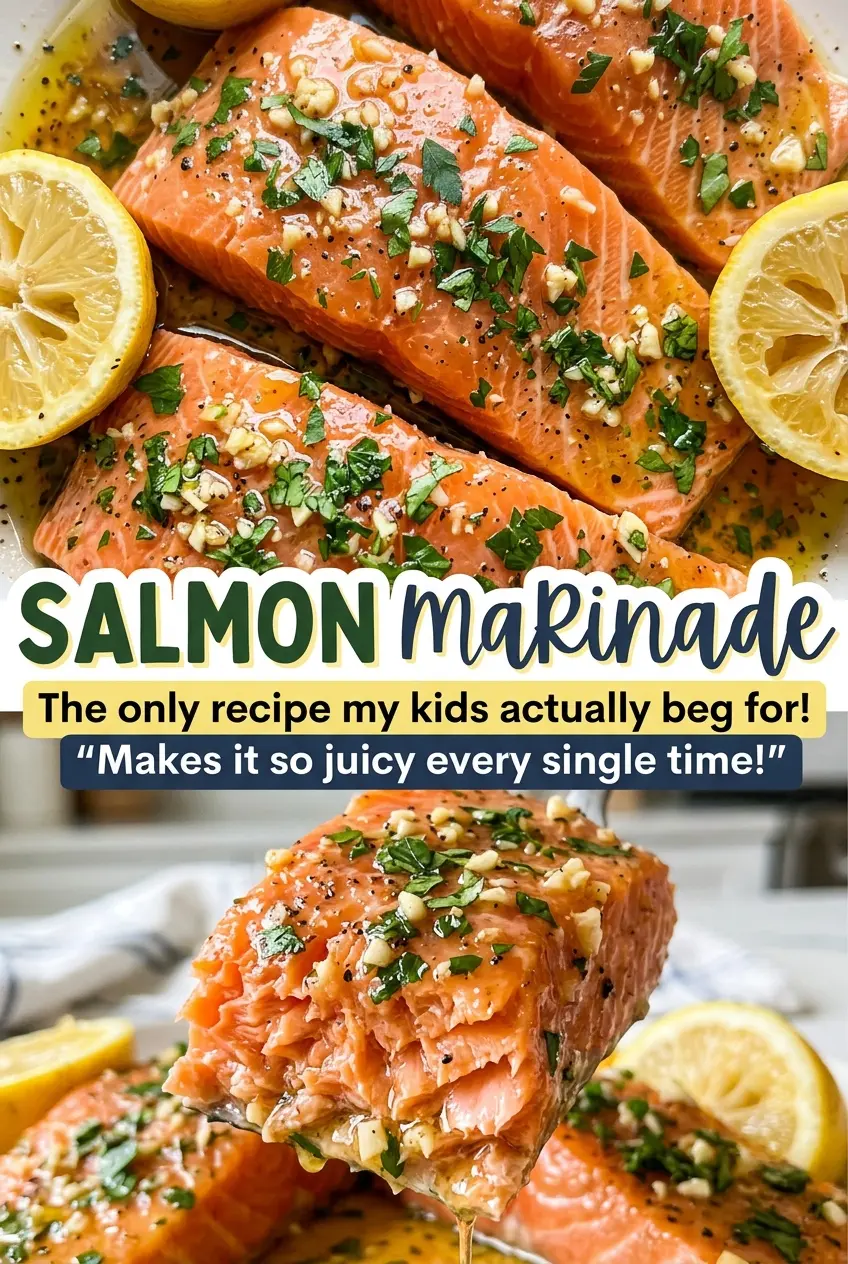 Salmon Marinade with glossy oven-baked salmon