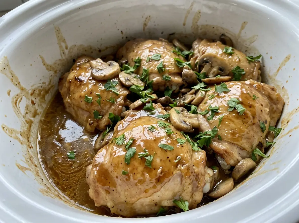 Slow Cooker Chicken Marsala with tender chicken