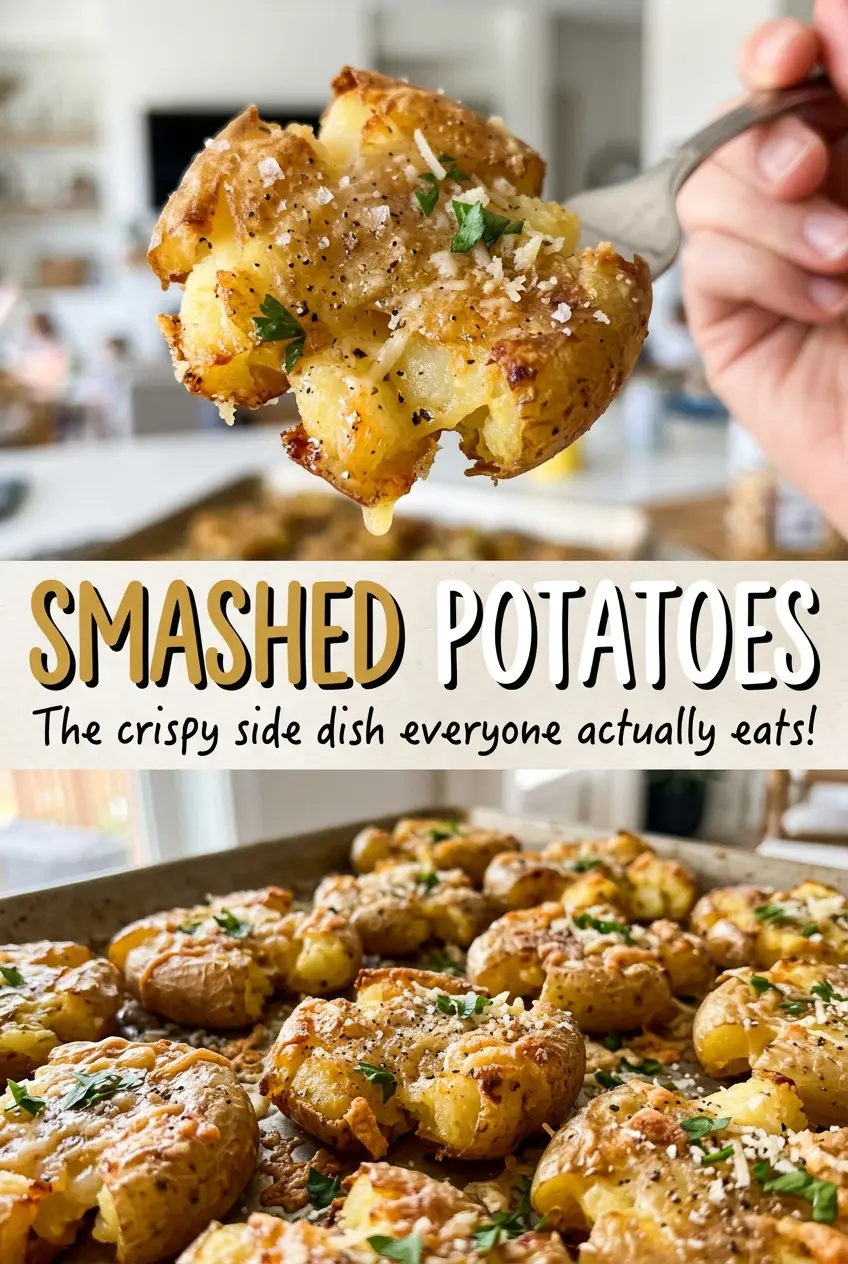 Smashed Potatoes rustic crisp texture