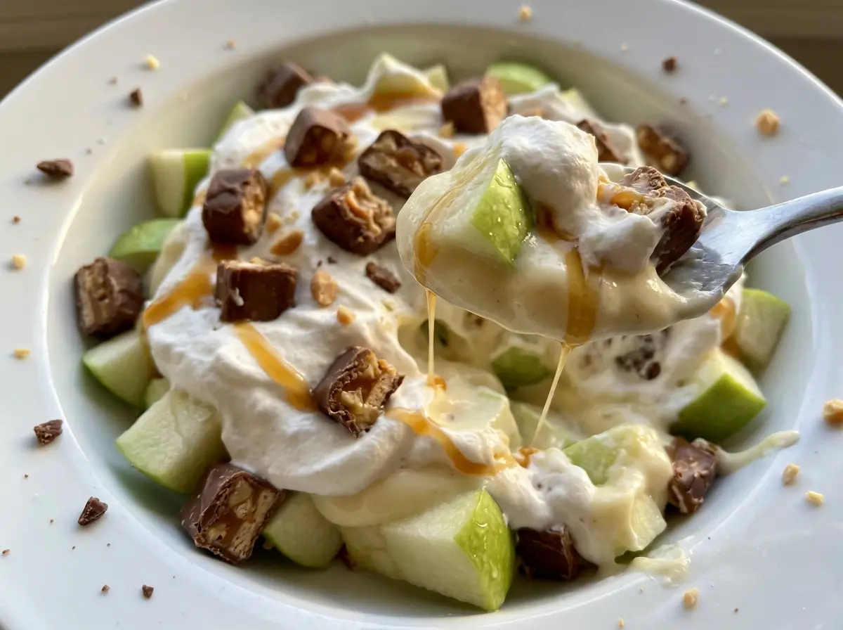 Snickers Salad creamy apple candy