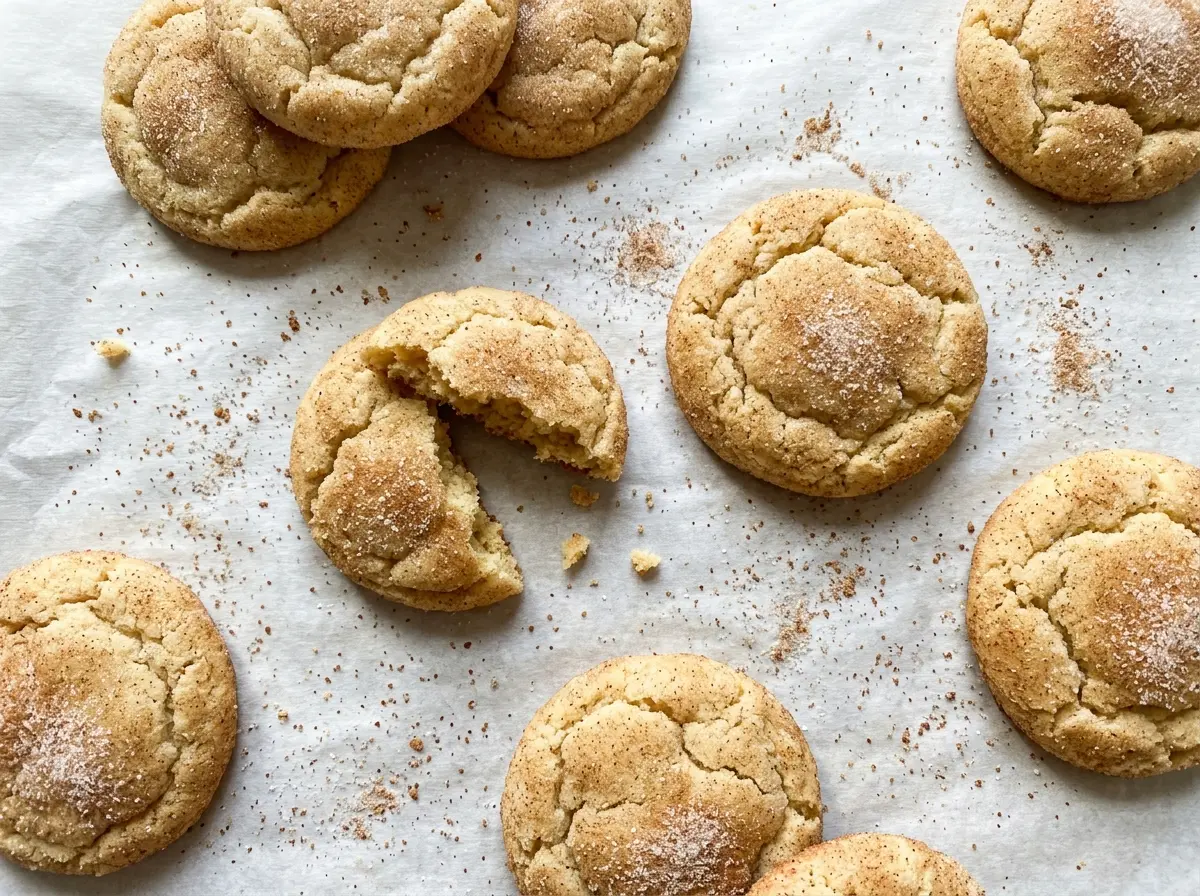 Spiced Snickerdoodles with crackled cinnamon tops