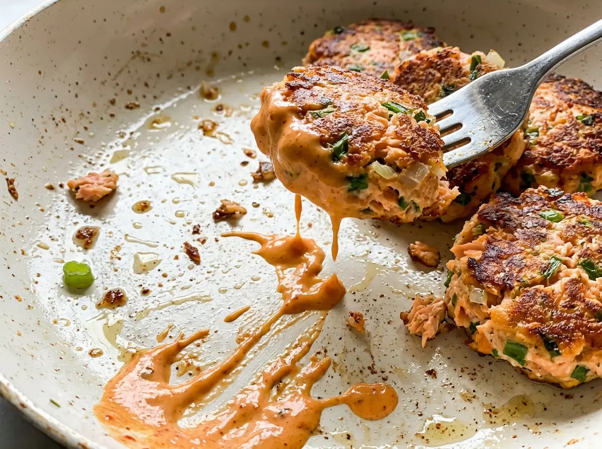 Spicy Salmon Cakes with Sriracha Aioli, golden and crisp