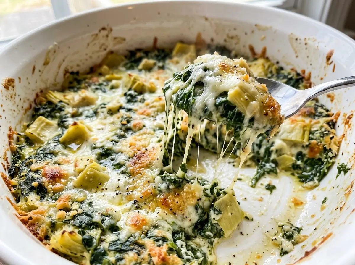 Spinach artichoke dip creamy golden