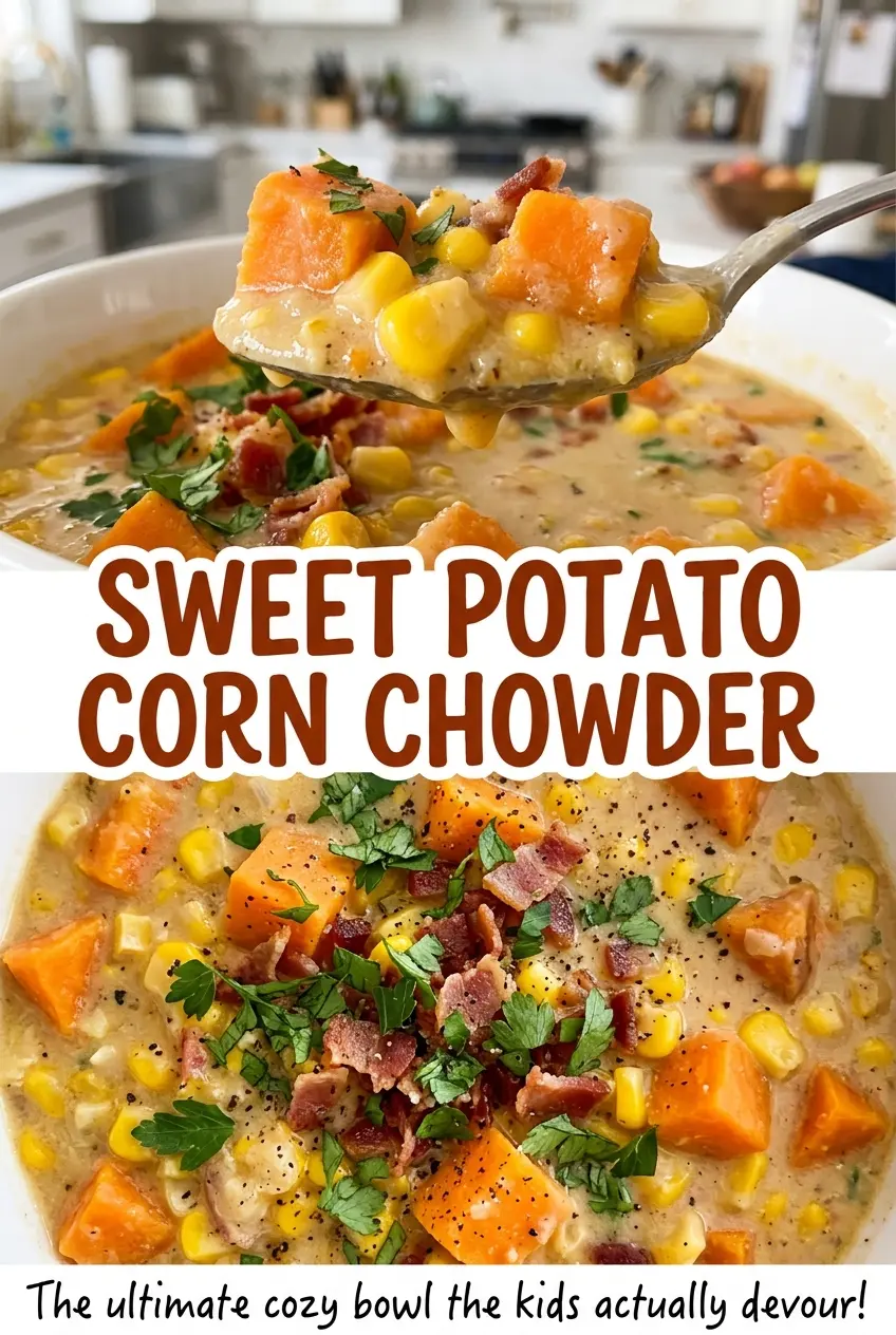 Sweet Potato Corn Chowder thick creamy spoonful