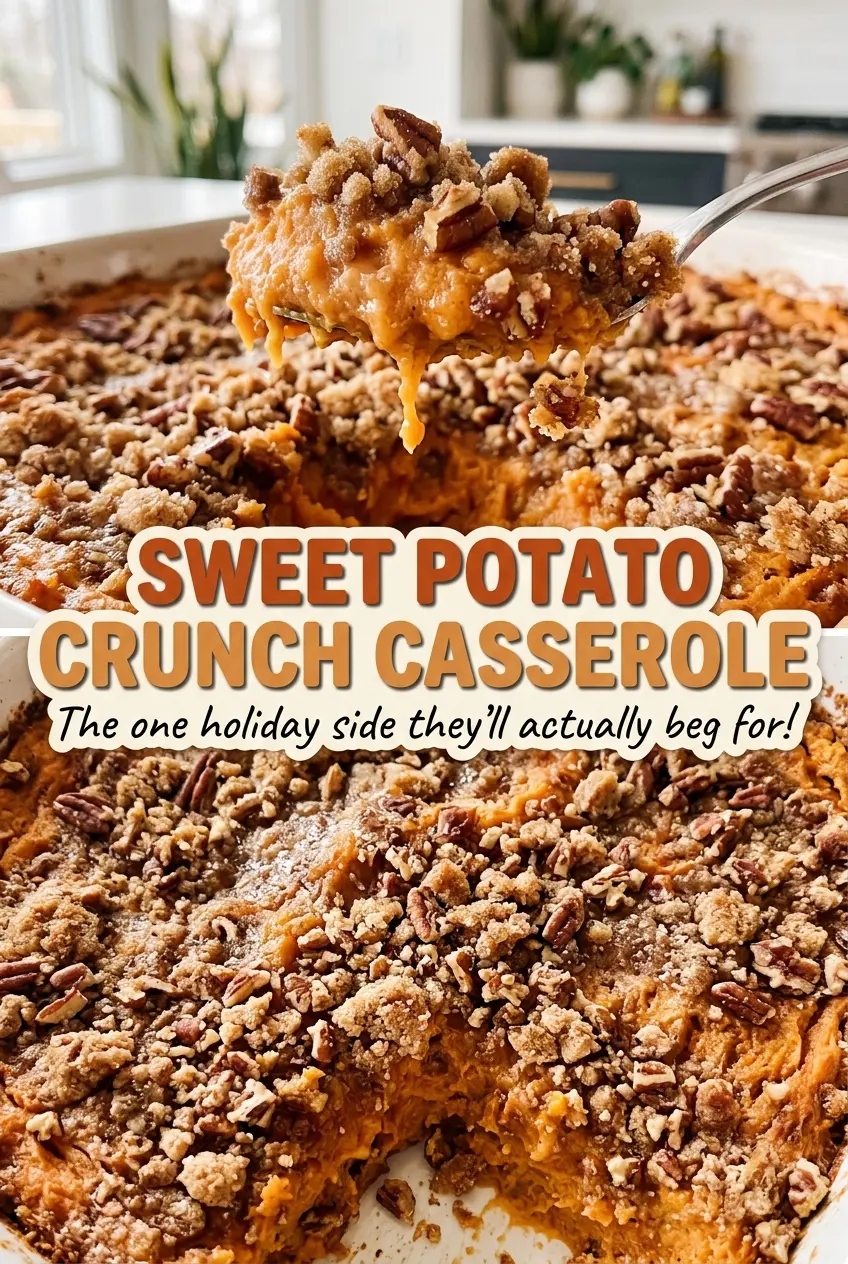 Sweet Potato Crunch Casserole baked pecan crust