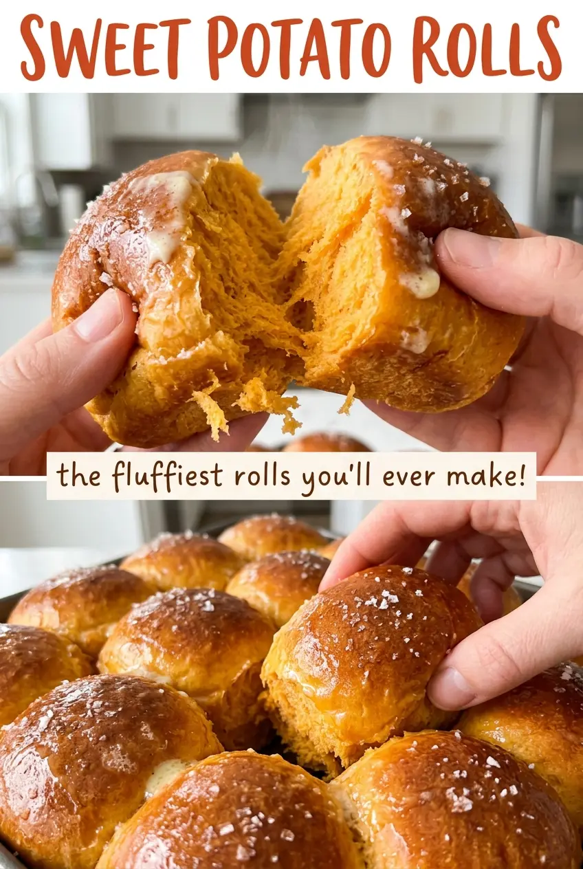 Sweet potato rolls fluffy tender crumb