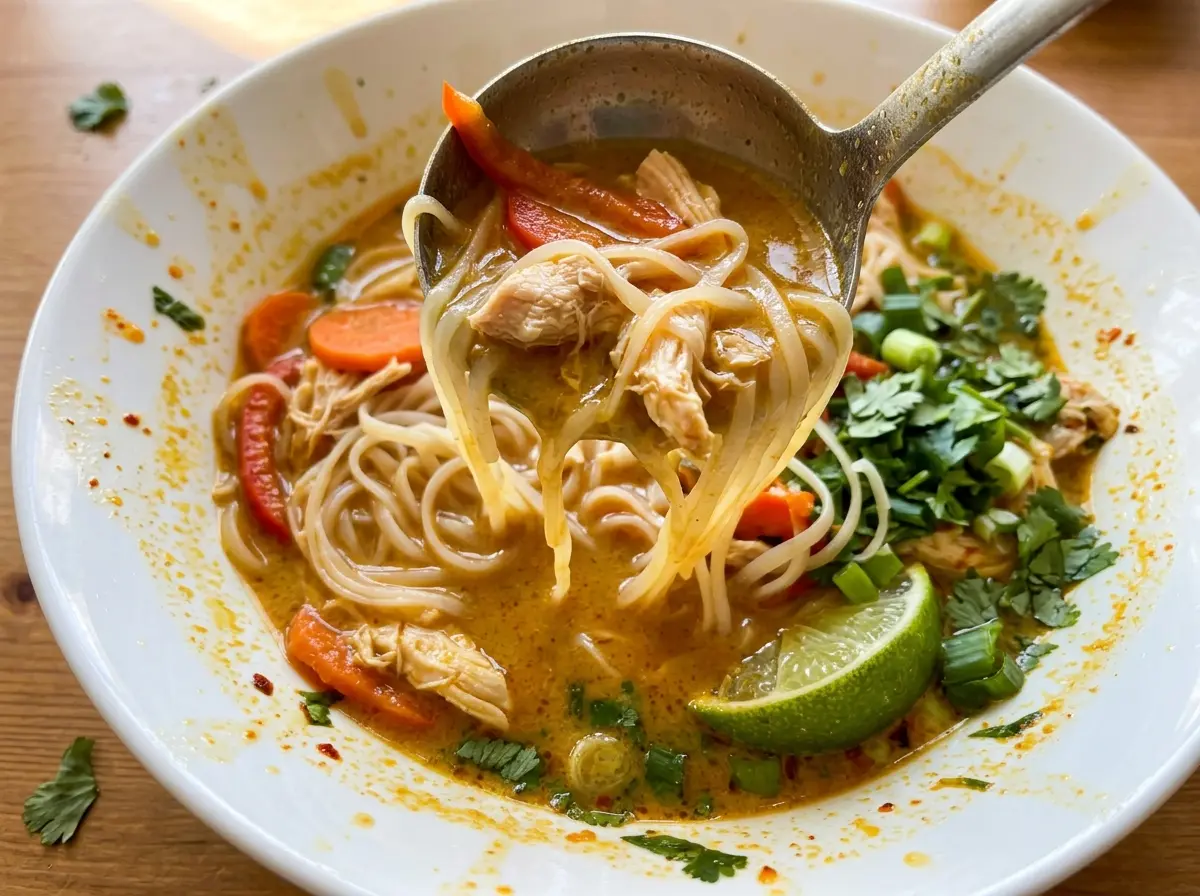 Thai Chicken Noodle Soup creamy coconut broth
