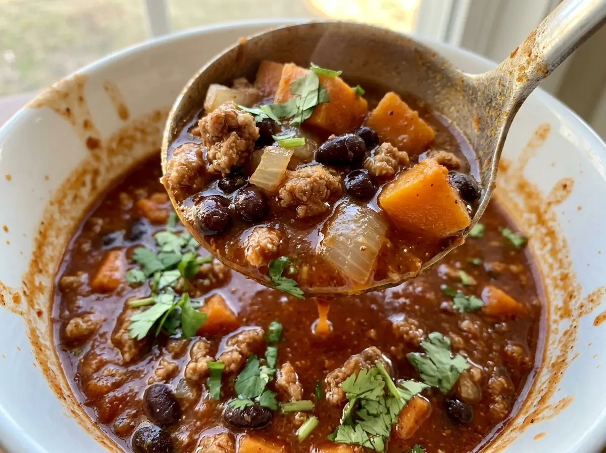 Turkey Sweet Potato Chili hearty, tomato-rich