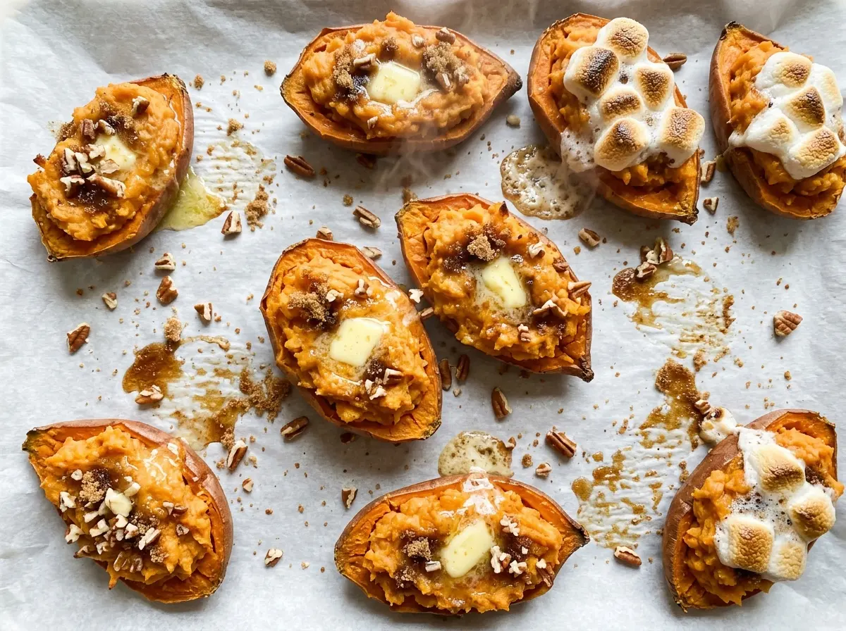 Twice Baked Sweet Potatoes fluffy cinnamon filling