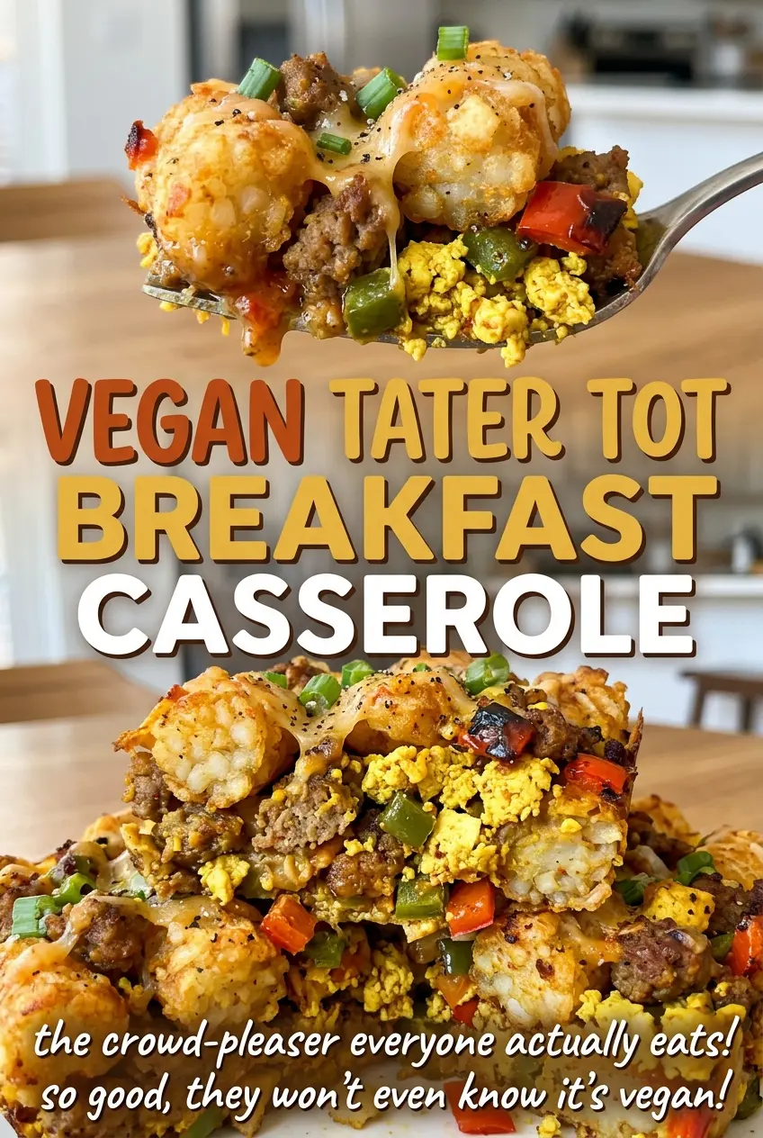 Vegan tater tot breakfast casserole savory layers