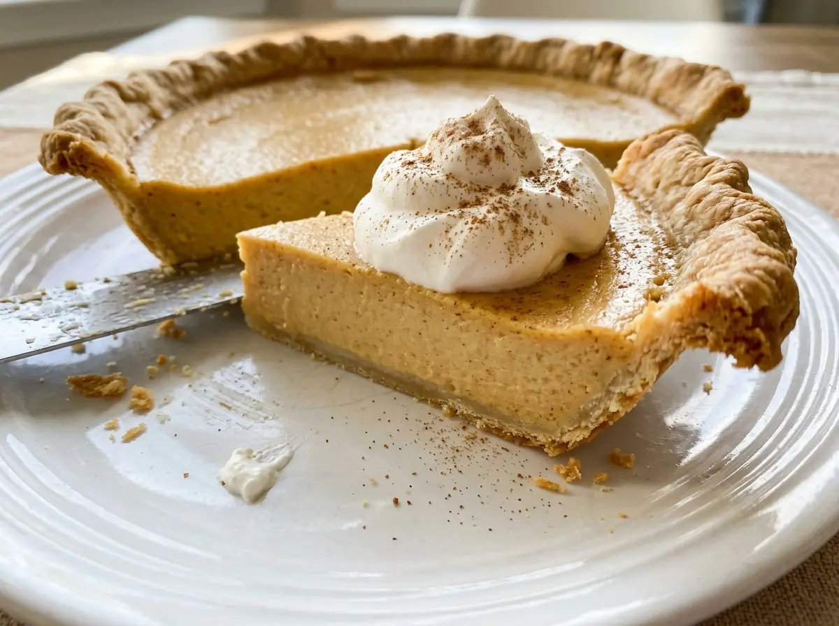 White Pumpkin Pie with spiced custard filling